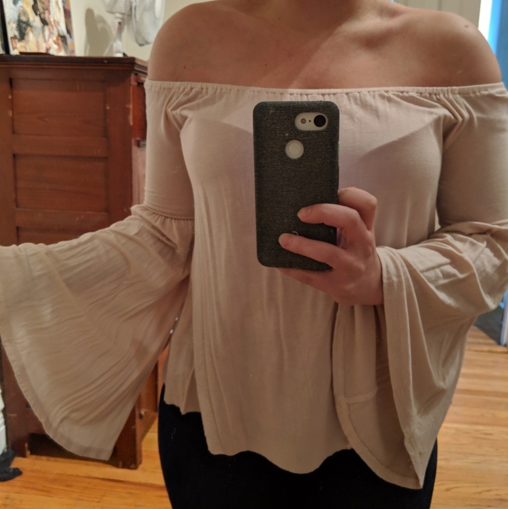 Off-the-Shoulder Pink Ballerina Top